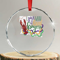 Funny Mardi Gras Louisiana Crystal Glass Ornament I Just Want To Be Loved Bayou Crawfish Beads