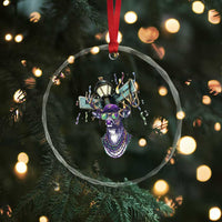 Funny Mardi Gras Mississippi Deer Crystal Glass Ornament Biloxi Ocean Springs Carnival