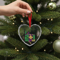 Funny Mardi Gras Mobile Alabama 251 Heart Crystal Glass Ornament Skyline Area Code Glitter Print