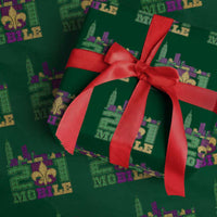 Funny Mardi Gras Mobile Alabama 251 Wrapping Paper Roll Skyline Area Code Glitter Print