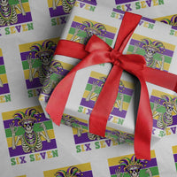 Funny Mardi Gras Skeleton Wrapping Paper Roll Six Seven Meme