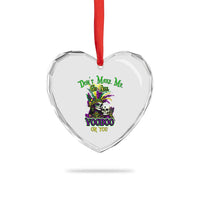 Funny Mardi Gras Voodoo Queen Heart Crystal Glass Ornament Don't Make Me Go All Voodoo On You