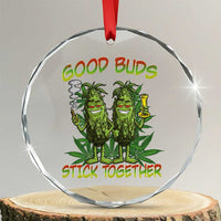 Funny Marijuana Crystal Glass Ornament Good Buds Stick Together Couples 420 Weed Cannabis - Wonder Print Shop