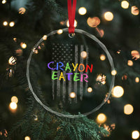 Funny Marine Military Veteran Crystal Glass Ornament Crayon Eater American Flag TS11