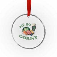 Funny Me So Corny Crystal Glass Ornament Corned Beef And Cabbage Beer St Patrick's Day Drinking TS02