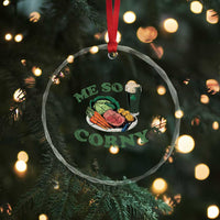 Funny Me So Corny Crystal Glass Ornament Corned Beef And Cabbage Beer St Patrick's Day Drinking TS02