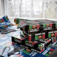 Funny Meatball Wrapping Paper Roll Italian Food Italy Flag - Wonder Print Shop