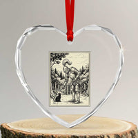 Funny Medieval Knight Boop Black Cat Heart Crystal Glass Ornament Renaissance Fantasy Cat Lover
