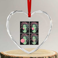 Funny Medusa Blowing Bubble Gum Heart Crystal Glass Ornament Greek Mythology Pop Art Gift