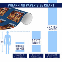 Funny Merry And Bright Wrapping Paper Roll Christmas Chaos Xmas Skeleton Fire Flames - Wonder Print Shop