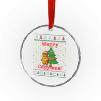 Funny Merry Capymas Crystal Glass Ornament Capybara Xmas Party TS12