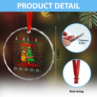 Funny Merry Capymas Crystal Glass Ornament Capybara Xmas Party TS12