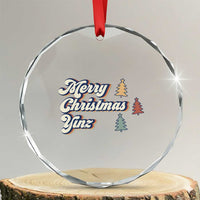 Funny Merry Christmas Yinz Pittsburgh Crystal Glass Ornament TS09