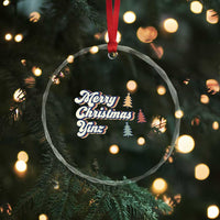 Funny Merry Christmas Yinz Pittsburgh Crystal Glass Ornament TS09