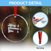 Funny Merry Christmas Yinz Pittsburgh Crystal Glass Ornament TS09