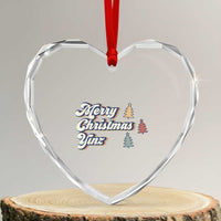 Funny Merry Christmas Yinz Pittsburgh Heart Crystal Glass Ornament - Wonder Print Shop