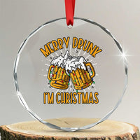 Funny Merry Drunk I'm Xmas Crystal Glass Ornament Vintage Beer Mugs Xmas TS11