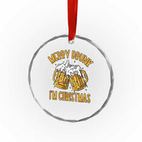 Funny Merry Drunk I'm Xmas Crystal Glass Ornament Vintage Beer Mugs Xmas TS11