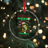 Funny Merry Fishmas Ugly Sweater Crystal Glass Ornament Fisherman Christmas Gift TS12