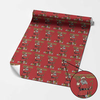 Funny Merry Kwanzaa Christmas Wrapping Paper Roll African American Black Santa Kinara Candles - Wonder Print Shop