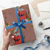 Funny Merry Kwanzaa Christmas Wrapping Paper Roll African American Black Santa Kinara Candles - Wonder Print Shop
