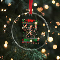 Funny Merry Marcus Crystal Glass Ornament Ugly Christmas Marcus The Worm Meme Gift - Wonder Print Shop