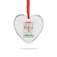 Funny Merry Marcus Heart Crystal Glass Ornament Ugly Christmas Marcus The Worm Meme Gift - Wonder Print Shop