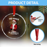 Funny Merry No Kings Since 1776 George Washington Crystal Glass Ornament Christmas Gift - Wonder Print Shop