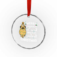 Funny Merry Pugging Xmas Dog Pugmas Pug Crystal Glass Ornament TS09