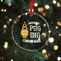 Funny Merry Pugging Xmas Dog Pugmas Pug Crystal Glass Ornament TS09