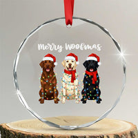 Funny Merry Woofmas Crystal Glass Ornament Labrador Funny Christmas Dog Lover Gift - Wonder Print Shop