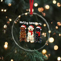Funny Merry Woofmas Crystal Glass Ornament Labrador Funny Christmas Dog Lover Gift TS12