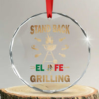 Funny Mexican Dad Crystal Glass Ornament El Jefe Grilling Stand Back Fathers Day - Wonder Print Shop