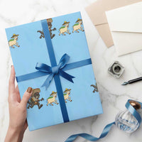 Funny Mexican Fiesta Gift Wrapping Paper Roll Chupacabra Chasing Taco Goat