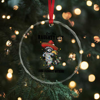 Funny Mexican Racoon Taco Christmas Crystal Glass Ornament On The Naughty List And I Regret Nothing TS14