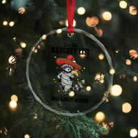 Funny Mexican Racoon Taco Christmas Crystal Glass Ornament On The Naughty List And I Regret Nothing - Wonder Print Shop