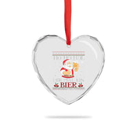 Funny Mexican Santa Drinking Heart Crystal Glass Ornament Ho Ho Hol Mir Mal Ein Bier Hold Me A Beer Xmas Party - Wonder Print Shop