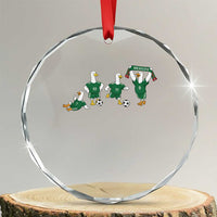 Funny Mexico Merlin the Duck Playing Soccer Graphic Crystal Glass Ornament Mexican Spirit Football Fans Cheer