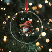 Funny Mexico Xmas Crystal Glass Ornament Santa Sombrero Feliz Navidad TS09
