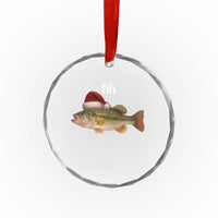 Funny Misspelled Fish Christmas Meme Crystal Glass Ornament TS14