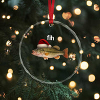 Funny Misspelled Fish Christmas Meme Crystal Glass Ornament TS14
