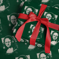 Funny Mona Lisa Wearing Headphones Bass Face Meme Wrapping Paper Roll Funny Classical Fine Art Parody Music Producer Graphic