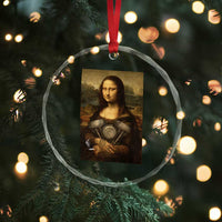 Funny Monalisa Rider Vintage Retro Motorcycle Engine Crystal Glass Ornament - Wonder Print Shop