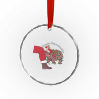 Funny Moo Deng Christmas Crystal Glass Ornament Become Ungovernable Reindeer Xmas Santa TS11