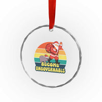 Funny Moo Deng Christmas Crystal Glass Ornament Become Ungovernable Xmas Santa TS11