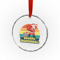 Funny Moo Deng Christmas Crystal Glass Ornament Become Ungovernable Xmas Santa - Wonder Print Shop