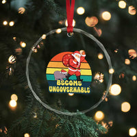 Funny Moo Deng Christmas Crystal Glass Ornament Become Ungovernable Xmas Santa TS11