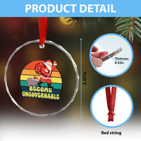Funny Moo Deng Christmas Crystal Glass Ornament Become Ungovernable Xmas Santa - Wonder Print Shop