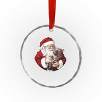 Funny Moo Deng Christmas Crystal Glass Ornament Santa Cute Hippo Zoo Meme Baby Pygmy TS11