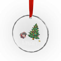 Funny Moo Deng Christmas Crystal Glass Ornament What Santa Cute Hippo Zoo Meme Baby Pygmy Xmas Tree TS11